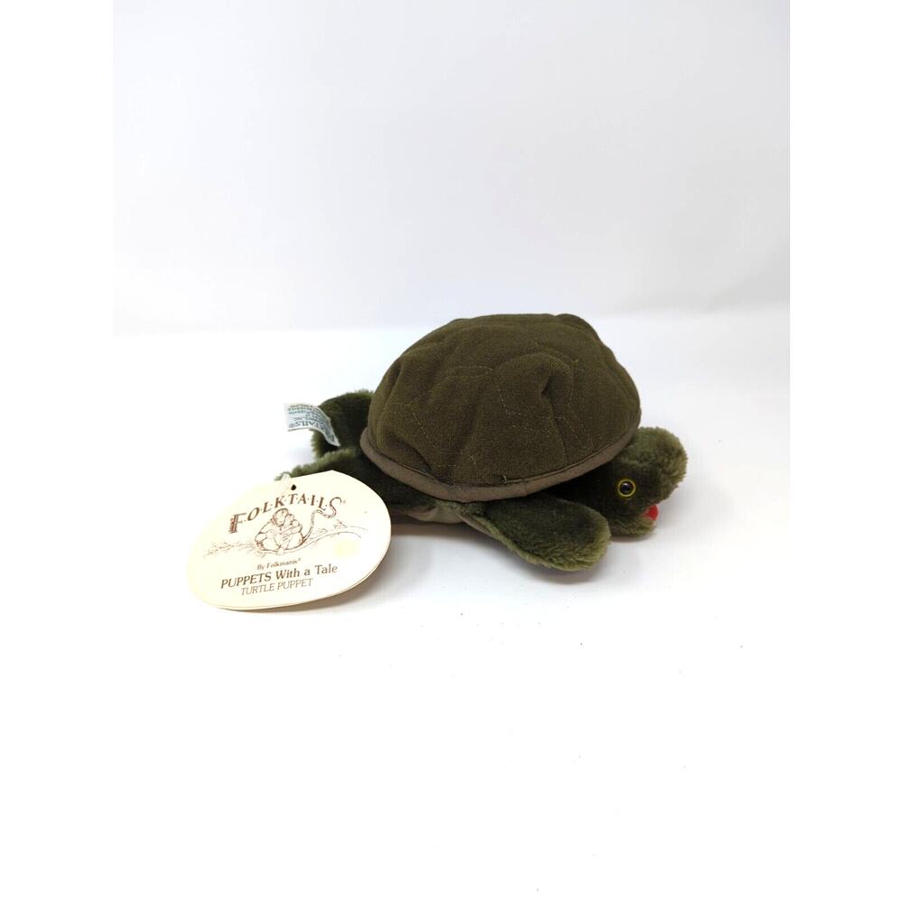 NWT Folkmanis Folktails Turtle Hand Puppet Plush Tortoise Story Time Tortoise G5